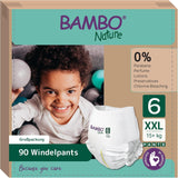 Dětské plenky Bambo Nature, velikost 6 (15+ kg) - měsíční balení 90 | Kojenecké plenky se zlepšenou ochranou proti protečení | Maximální pohodlí a volnost pro aktivní děti | Dermatologicky testované plenky