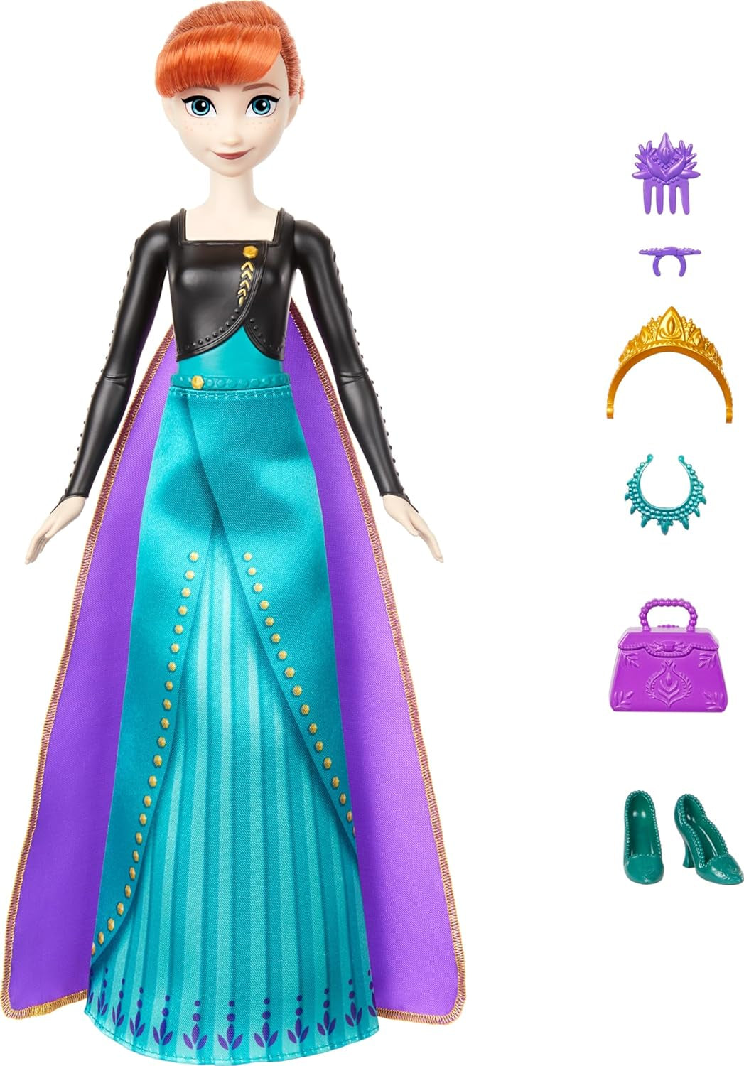 Mattel Disney Sada módních panenek Ledová královna Anna, Spin & Reveal s 11 překvapeními, včetně 5 doplňků, 5 samolepek a scénky, inspirované Disneyho filmem, HXD27 Naty Shop Dolls