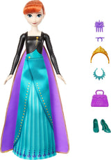 Mattel Disney Sada módních panenek Ledová královna Anna, Spin & Reveal s 11 překvapeními, včetně 5 doplňků, 5 samolepek a scénky, inspirované Disneyho filmem, HXD27 Naty Shop Dolls