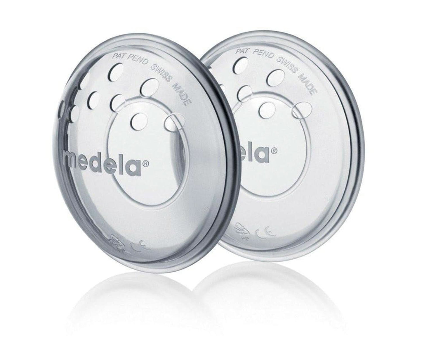 Medela prsní mušle - bez BPA, vyrobené z měkkého silikonu, s prodyšnými větracími otvory, obsahuje 2 mušle Příslušenství Potraviny a kojení Bebe Naty Shop