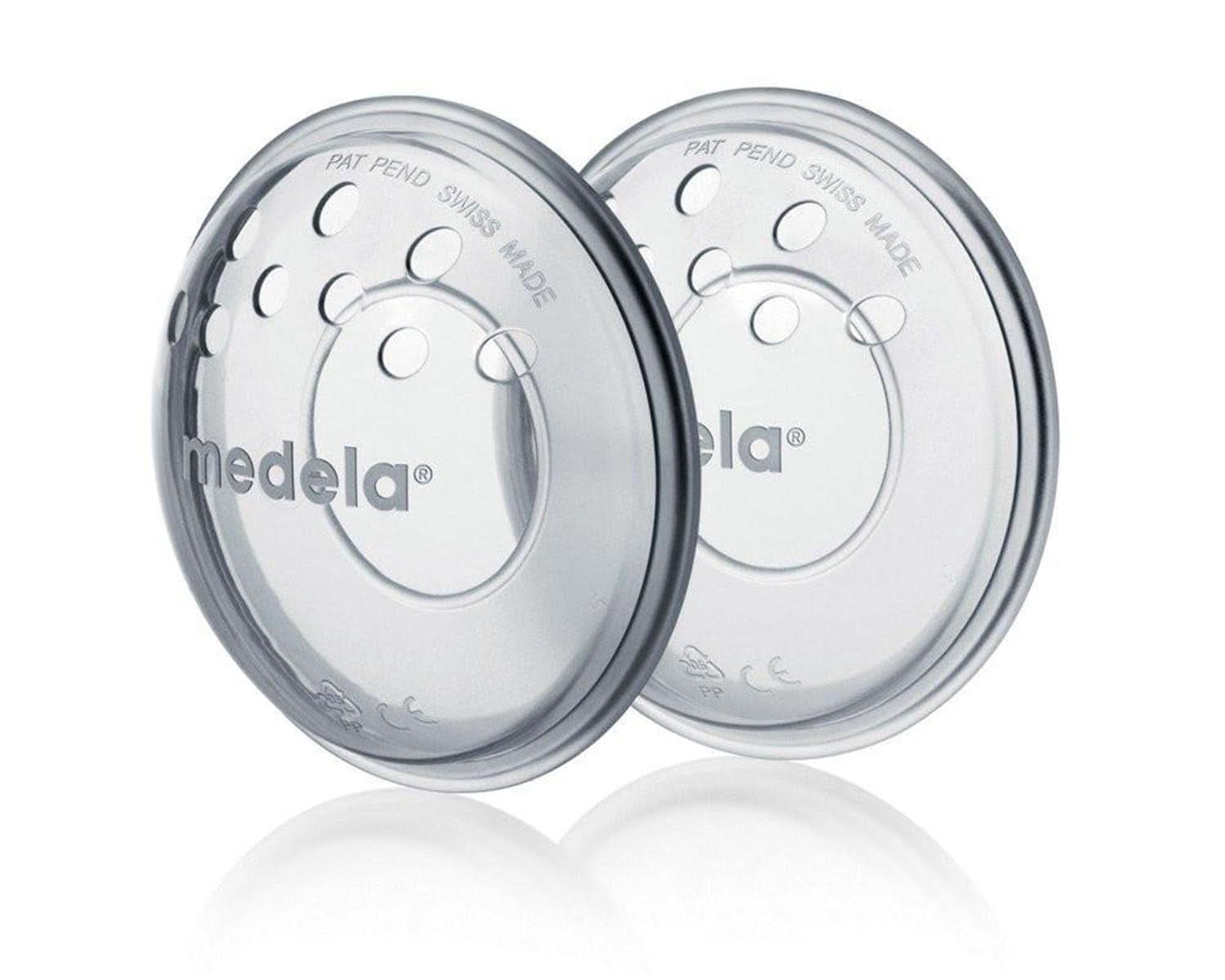 Medela prsní mušle - bez BPA, vyrobené z měkkého silikonu, s prodyšnými větracími otvory, obsahuje 2 mušle Příslušenství Potraviny a kojení Bebe Naty Shop