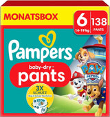 Plenky Pampers Paw Patrol Pants vel. 5 (12-17Kg) Baby-Dry, Junior s kapsou Stop and Protect, MĚSÍČNÍ BOX, 160 plen Naty Shop