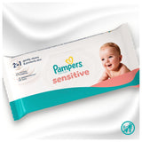 Vlhčené ubrousky Pampers Sensitive, 6 balení po 80 ubrouscích = 480 ubrousků, neparfemované, pro jemné, šetrné čištění