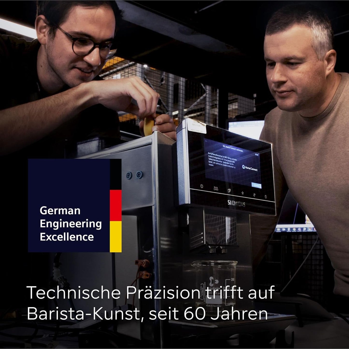 Siemens EQ700 plně automatický kávovar na espresso, velká barevná TFT obrazovka, 36 teplých a studených nápojů, studené vaření, funkce 2 šálků, ovládání aplikací, automatický čisticí systém, černá nerezová ocel, TQ717D03