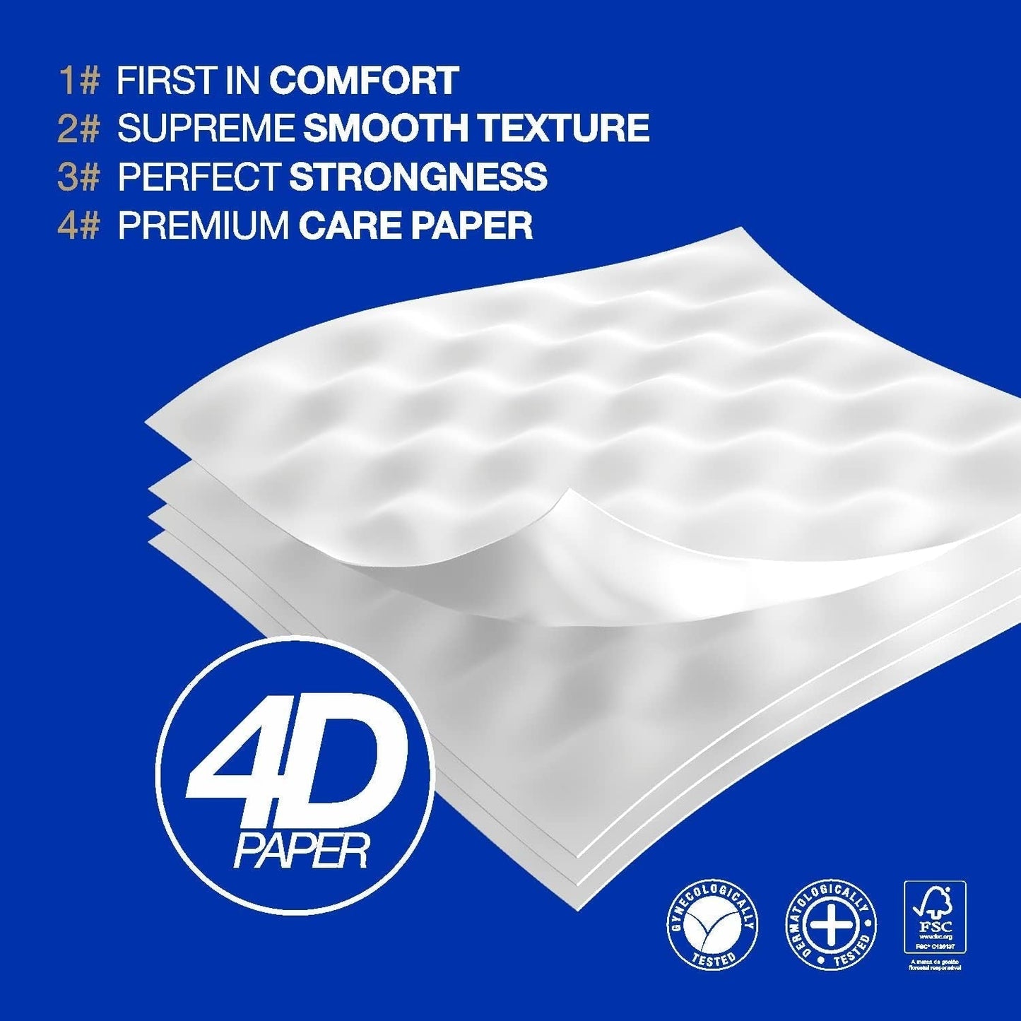 Toaletní papír Renova Renova Divine Perfection, 42 rolí, toaletní papír Premium, 4 vrstvy, ultra měkký, extra pevný, silný, měkký a savý, papír s certifikací Fsc, 4400G