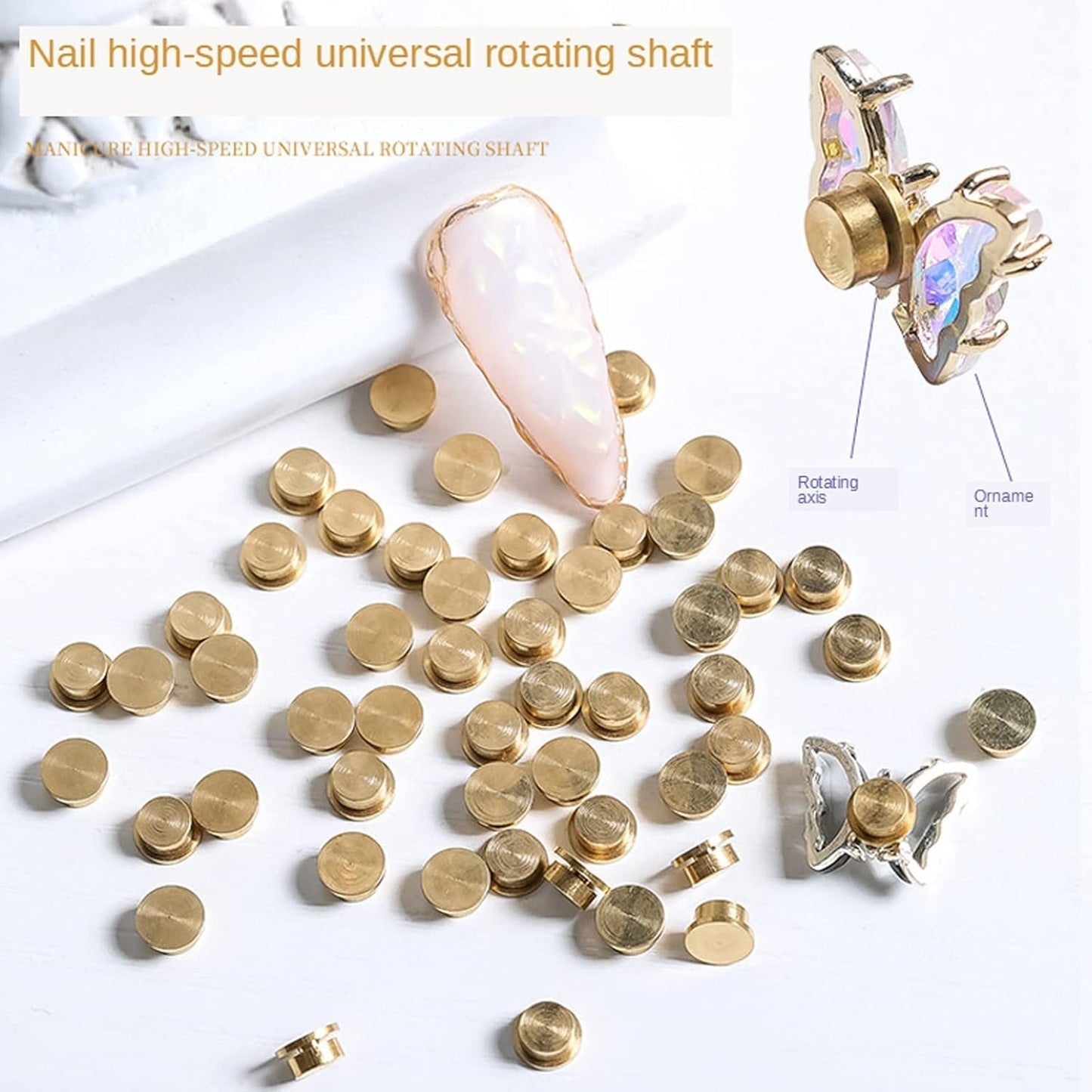 Nail Art Rotating Charm, 20 Stück Spinning Nail Charms Rotační ložisko na nehty Für Nail Art Design DIY Crafting Schmuck Zubehör
