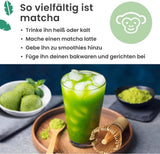 Purechimp Ceremonial Grade Matcha Powder 50g. 100% čistý čajový prášek pěstovaný ve stínu pro latté, nálevy a receptury. Recyklovatelná nádoba. Bohaté na antioxidanty.