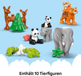 Stavebnice LEGO DUPLO Town Wild Animal Families 3 v 1, vzdělávací hračka pro batolata s želvami, tygry, slony, jeleny, pandami, sada pro předškoláky od 2 let, stavebnice s figurkami zvířat 10446 stavebnic Beuche den LEGO-Store