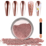 Chrome Nagel Pulver Spiegel Effekt Metallic Staub Holographische Glitter Glasierte Maniküre Dekoration Reflektierendes Pigment Für DIY Gel Polish Nail Art, Harz Handwerk, Geschenke Für Gold