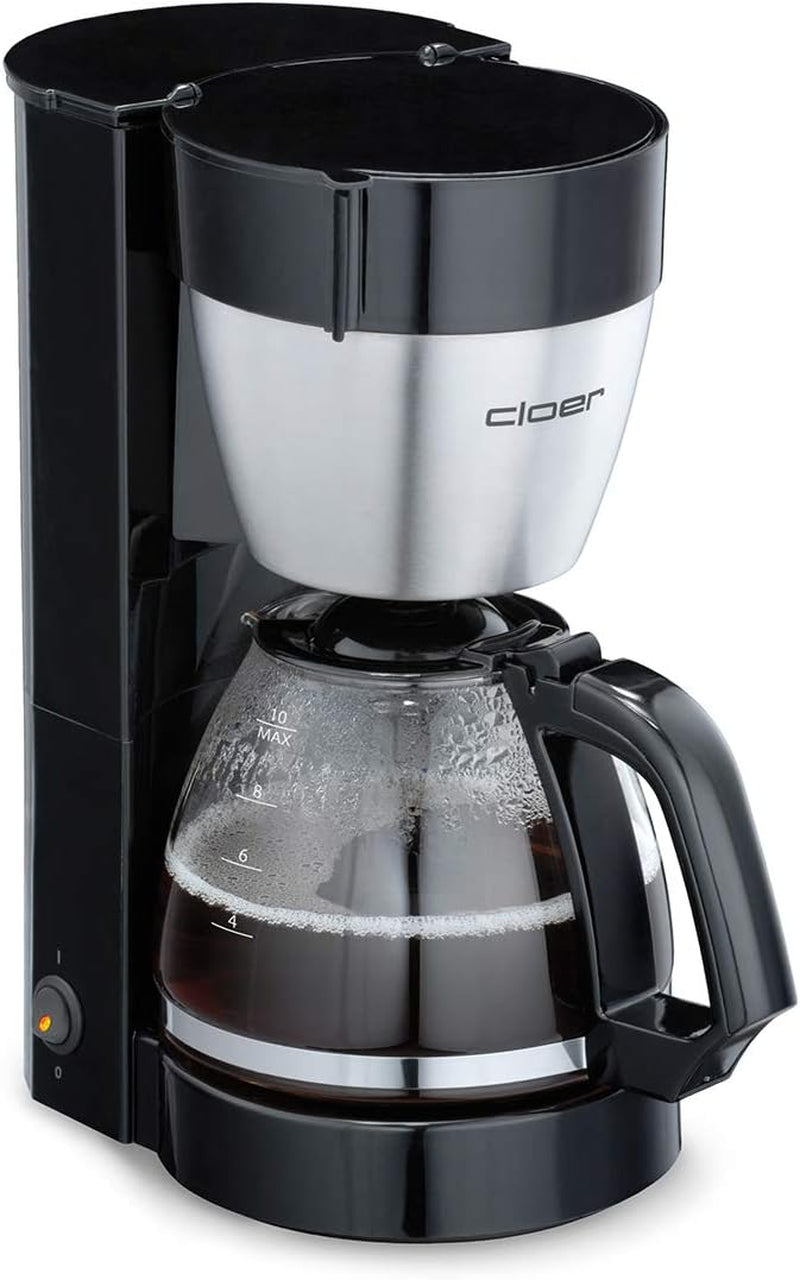 Espresso kávovar Cloer 5009 Keep Warm Filter pro až 8 šálků 800 W s izolovanou karafou z nerezové oceli 1x4 filtrační šálek černý