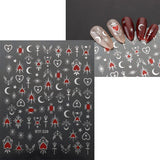 JMEOWIO Nálepka na nehty Mond Stern 9 Blatt Nálepka na nehty Selbstklebend Nagelaufkleber Sonne Dekoration Nageldesign Zubehör