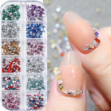 2000 ks Bunte Strasssteine ​​​​Nägel Glitzersteine ​​Přívěsky na nehty Nailart Edelsteine ​​Nagel Steine ​​​​Glitzer Steine ​​​​Nagel Přívěsky Nägel Zubehör Kristalle Diamant Nageldesign Štrasové kamínky na nehty Kamínky na nehty