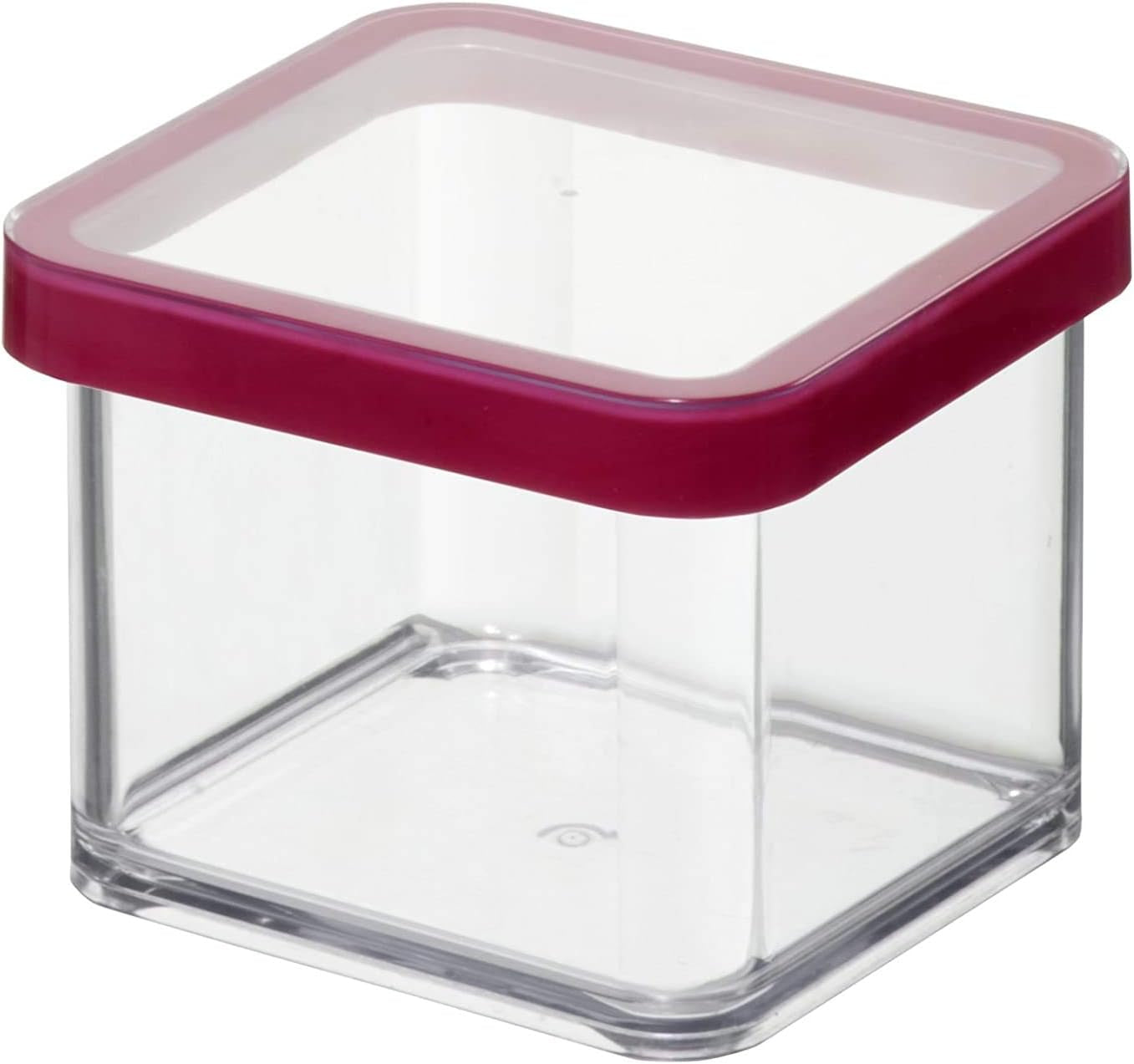 Rotho Loft sada 5 skladovacích dóz s víkem, různé velikosti, potravinářský plast bez BPA (PP), průhledná/červená, (21,4 x 21,4 x 23,5 cm) Naty Shop boxy na skladování potravin 0,5 l čtvercové