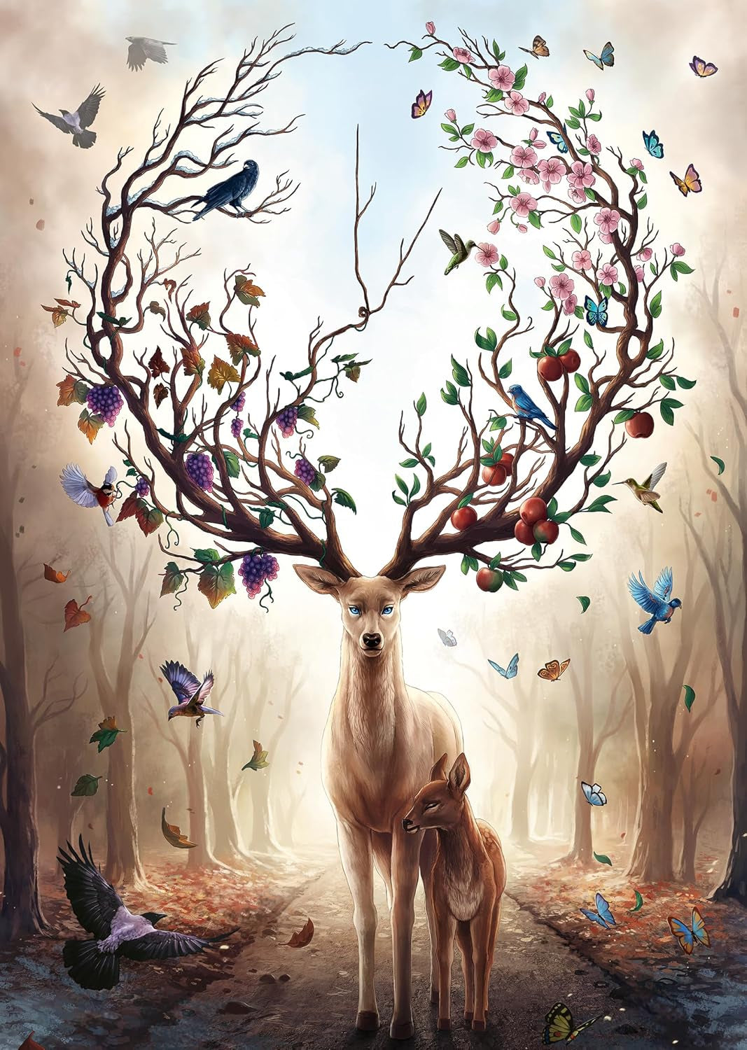 Ravensburger Puzzle 12000459 - The Magic Deer - 1000dílné puzzle pro dospělé a děti od 14 let, puzzle s motivem jelena Puzzle Naty Shop Fantasy