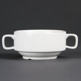 Olympia Whiteware polévkové misky s uchy 400ml (6 kusů) - vhodné do trouby, mikrovlnky, mrazáku a myčky C239