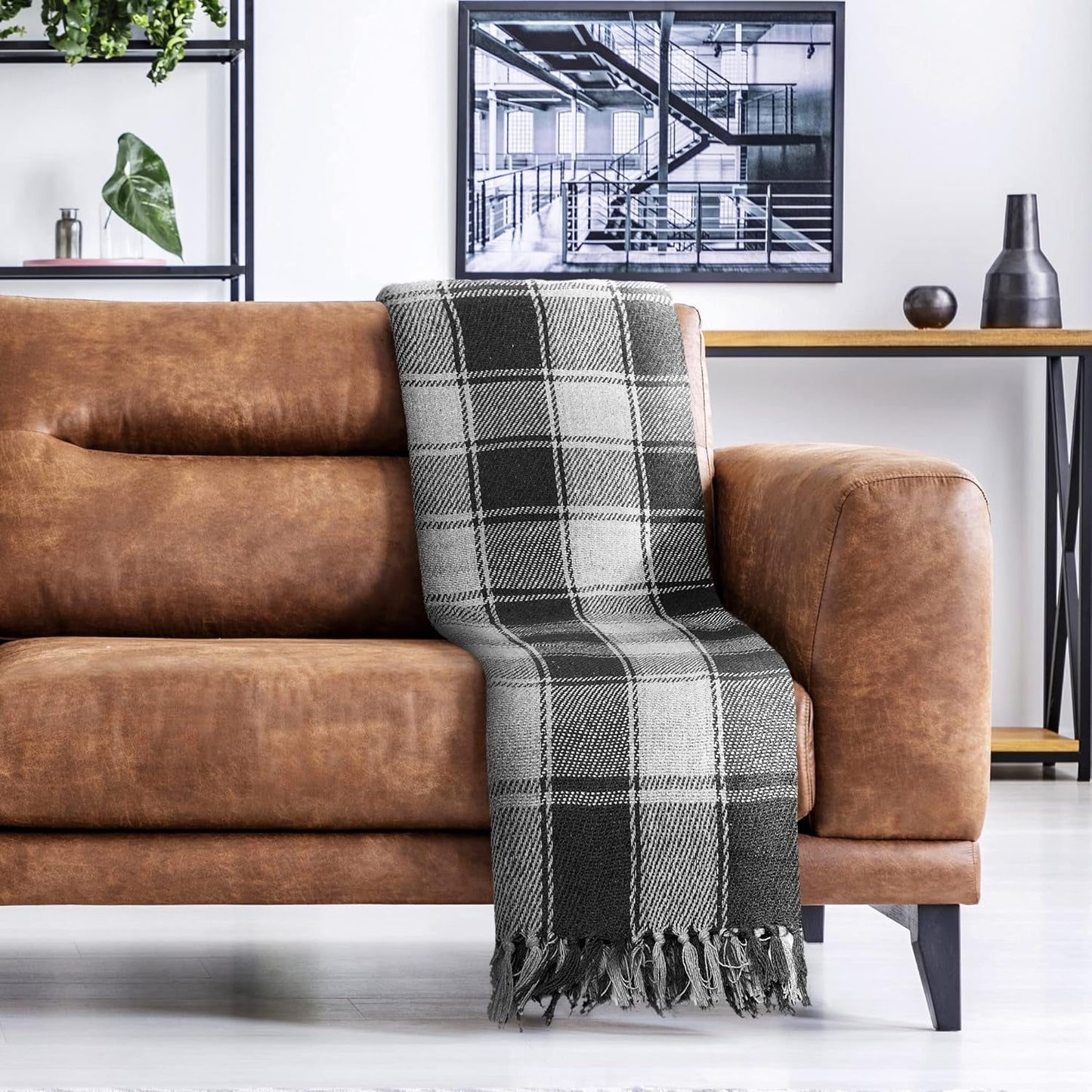 Frisco přehoz, Recyklovaná bavlna, Tradiční, Přehoz, Na židli, pohovku, pohovku, přehoz, přikrývku, Antracit, 127 X 152 cm Postele a přikrývky Emma Barclay