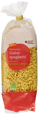 tegut... Nudle s vejcem a špagetami ve tvaru vidličky, 1 x 500 g