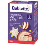 Rýžový nákyp s jablky a večerní kaší (4x500g), mléčná kaše od 5 měsíců, s cennými minerály a vitamíny, bez přidaného cukru, velmi zasytí