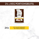 Gourmet A la Carte mokré krmivo pro kočky s kuřecím masem, špenátem a těstovinovými perličkami, balení 26 ks (26 x 85 g)