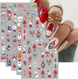 JMEOWIO Nagelsticker Weihnachten 10 Blatt Nail Art Sticker Selbtklebend Nagelaufkleber Schneeflocke Winter Urlaub Süß Dekoration Nageldesign Zubehör
