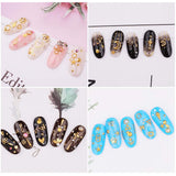 4 krabičky Nagel Art Strass, 3D Nagel Art Decorations, Mix Größe Nagel Perlen Glitter Strass Gold Metall Hohlniet Nagelkunst Stern Mond Sonne Nagel Zubehör Für DIY Nageldesign