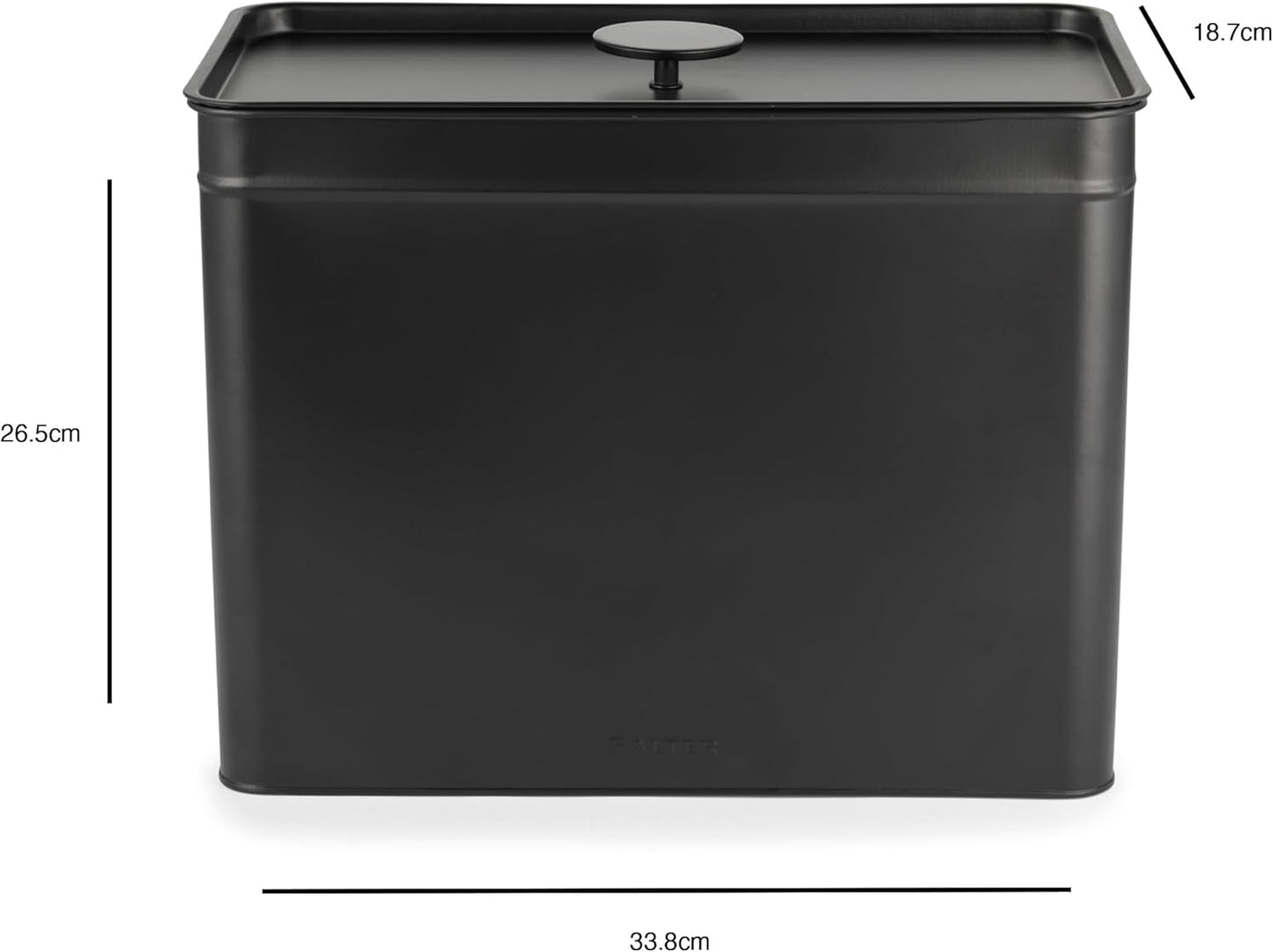 Salter BW12614EU7 Kuro sada úložných boxů – 4 kuchyňské dózy Organizérové boxy na chléb/čaj/kávu/cukr Snadné čištění Uchovávejte potraviny čerstvé Černé boxy na potraviny Naty Shop