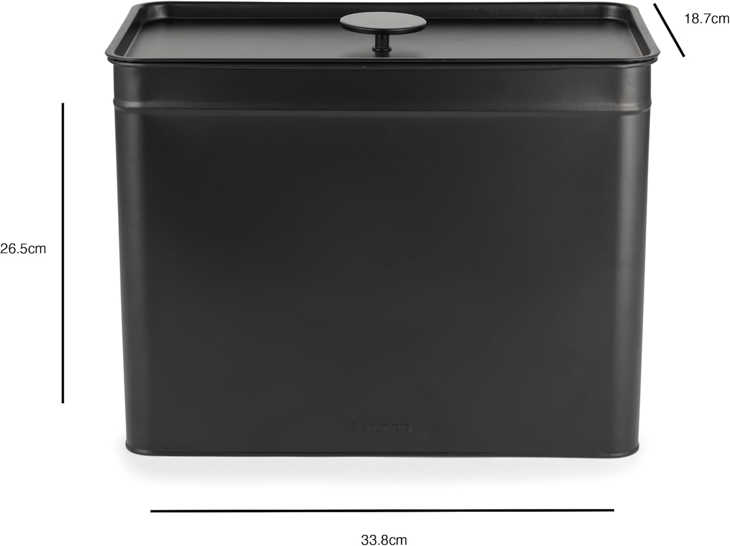 Salter BW12614EU7 Kuro sada úložných boxů – 4 kuchyňské dózy Organizérové boxy na chléb/čaj/kávu/cukr Snadné čištění Uchovávejte potraviny čerstvé Černé boxy na potraviny Naty Shop