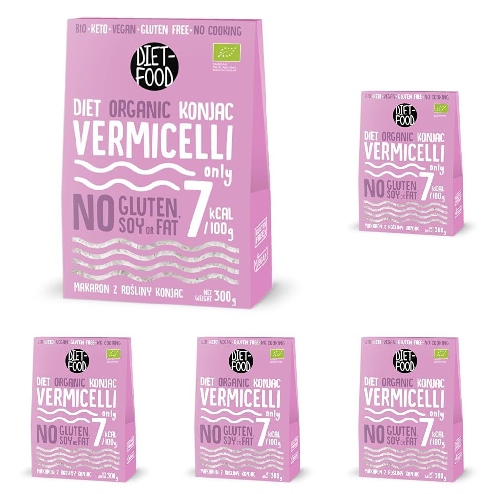 DIETNÍ JÍDLO Organické Shirataki Konjac instantní rýže, Nízkosacharidové, Nízkokalorické, Veganské, Bez tuku, Bez sóji, Bez lepku, Keto Friendly, Hubnutí, 300 gramů