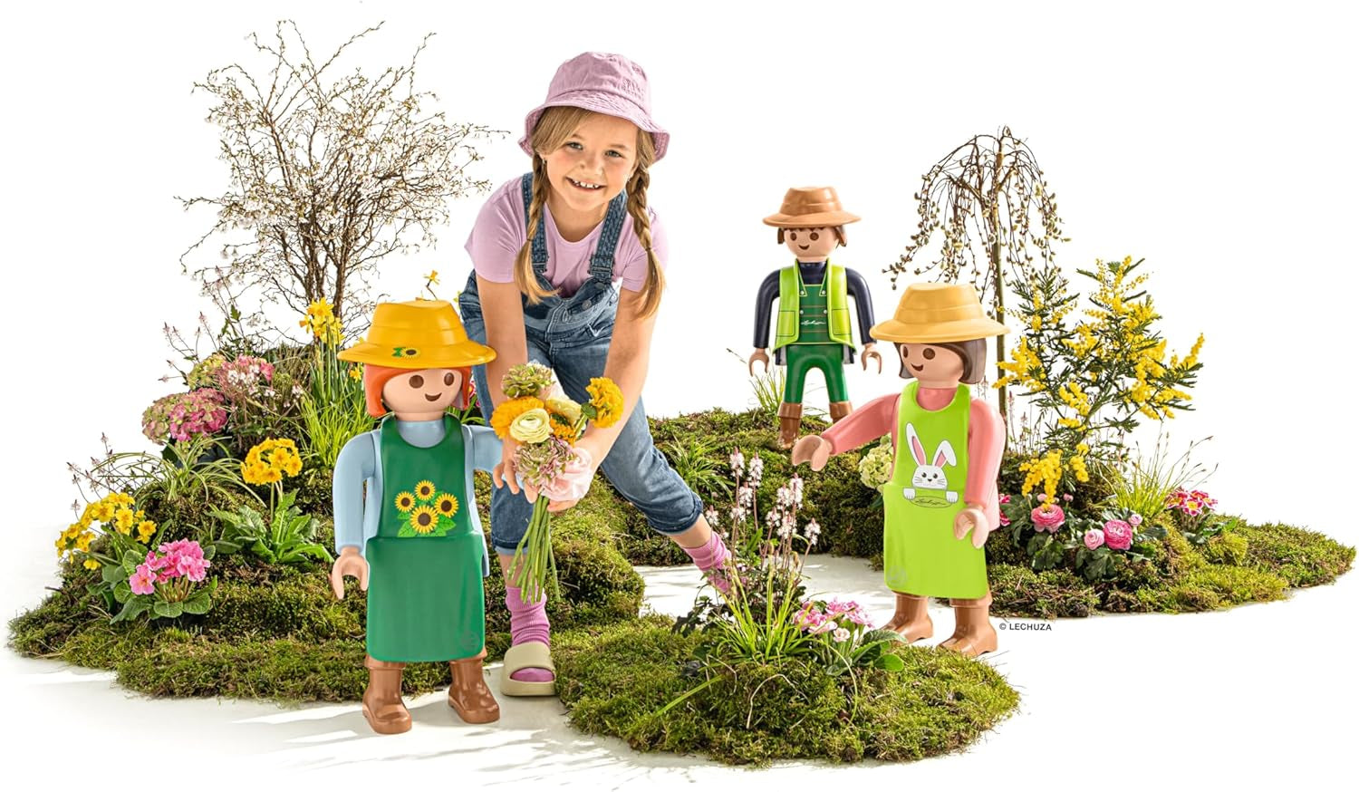 LECHUZA Gardener 2021 - Slunečnice (62,5 cm), Zelená/Světle modrá