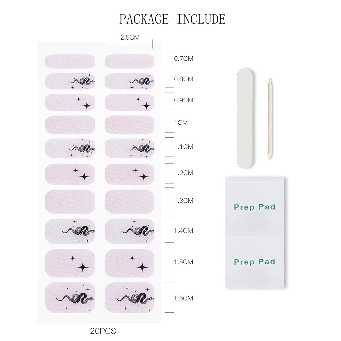 JMEOWIO Nagelfolie UV Härtend Schlange Stern UV gelové proužky na nehty Nálepka na nehty Nagelaufkleber Nail Art Dekoration Nageldesign Zubehör