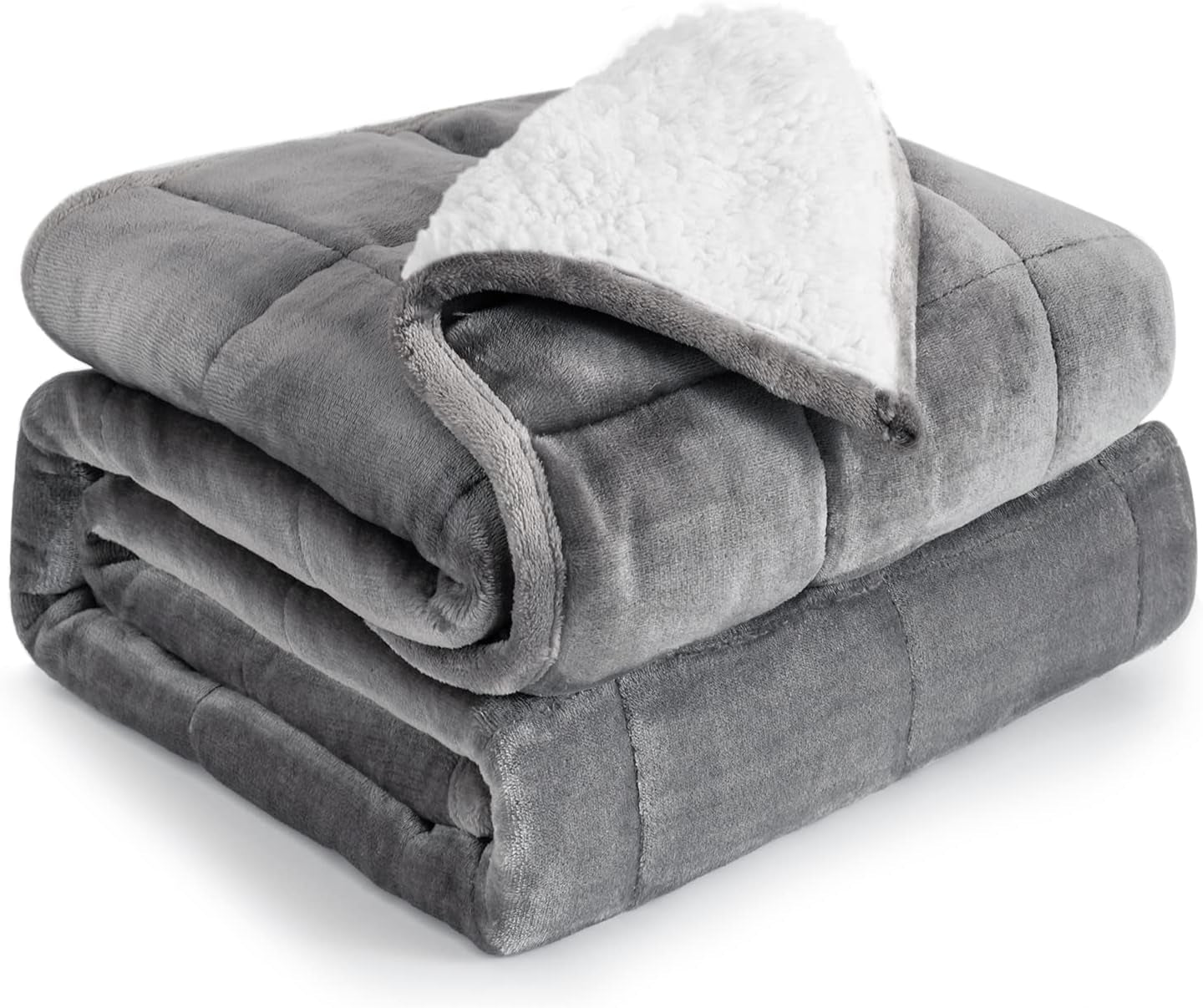 Bavlněná modrá vážená deka 6,8 kg Queen Size Flanelová huňatá Sherpa vážená deka pro dospělé Pohodlné vážené deky pro uklidnění a relaxaci Těžké přikrývky 152,4 X 203,2 Naty Shop Deky a deky Bílá/šedá 60 X 80 15 Lb