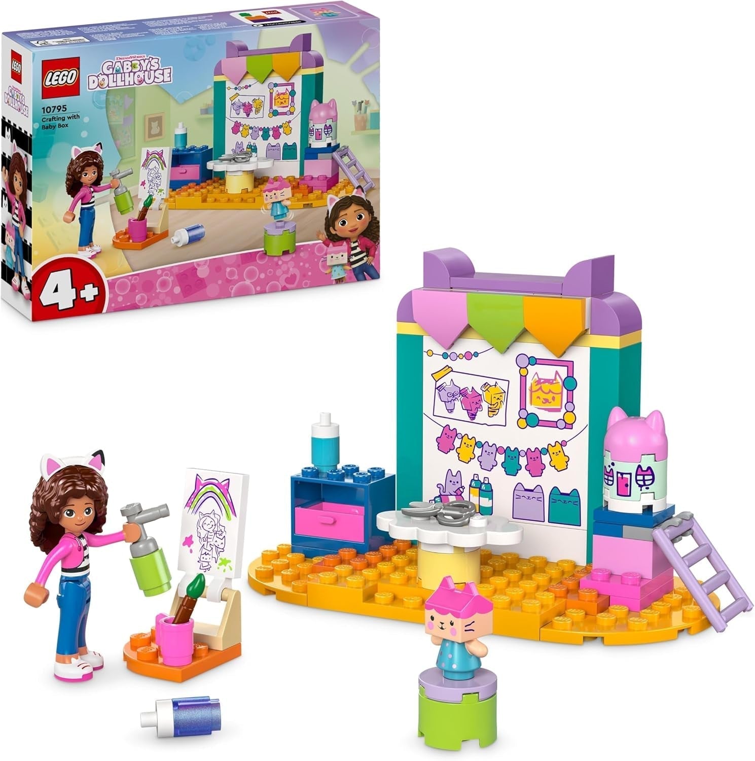 LEGO 4+ Gabby's Domeček pro panenky Zábava s dětskou krabičkou, sada na hraní rolí, sada výtvarných umění a řemesel pro dívky a chlapce ve věku 4 let, model domu hraček 10795 stavebnic Besuche den LEGO-Store Výchozí název