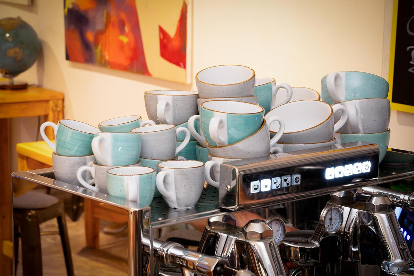 Vytvořitelná sada 34042 Vintage Nature Aqua Series 8dílná sada nádobí pro 4 porcelánové šálky na kávu Vhodné do myčky a mikrovlnné trouby Vyrobeno v Evropě