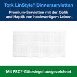 Bílé stolní ubrousky Tork Linstyle, 1/4 skládání, 19,5 × 19,5 cm, 14 ubrousků נ50, 509410