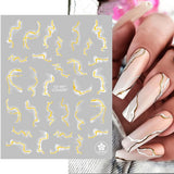 9 Blatt Nagelsticker Französische Spitzenmarmor Nagelaufkleber Selbtklebend Weißes Gold Nail Art Samolepka Dekoration Nageldesign Zubehör