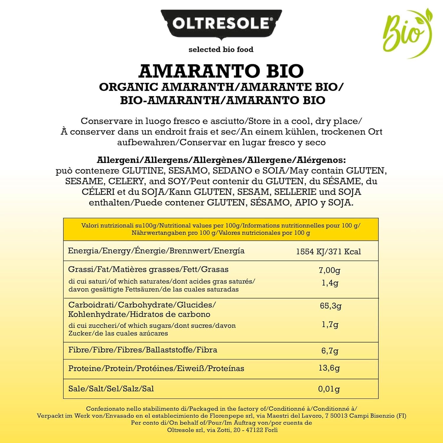 Amarant bio 5 kg, syrová zrna v zrnech, semena z kontrolovaných bio kultur, bohatá na vlákninu, minerály a vitamíny, ekonomické balení