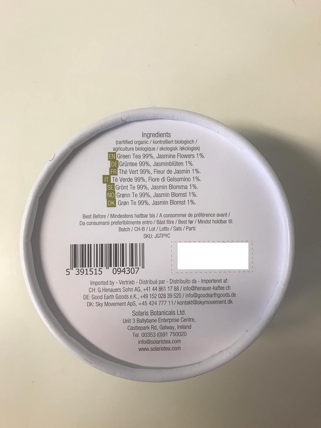 Organický jasmínový zelený čaj 15 hedvábných čajových sáčků 1 balení (1 x 30 g)