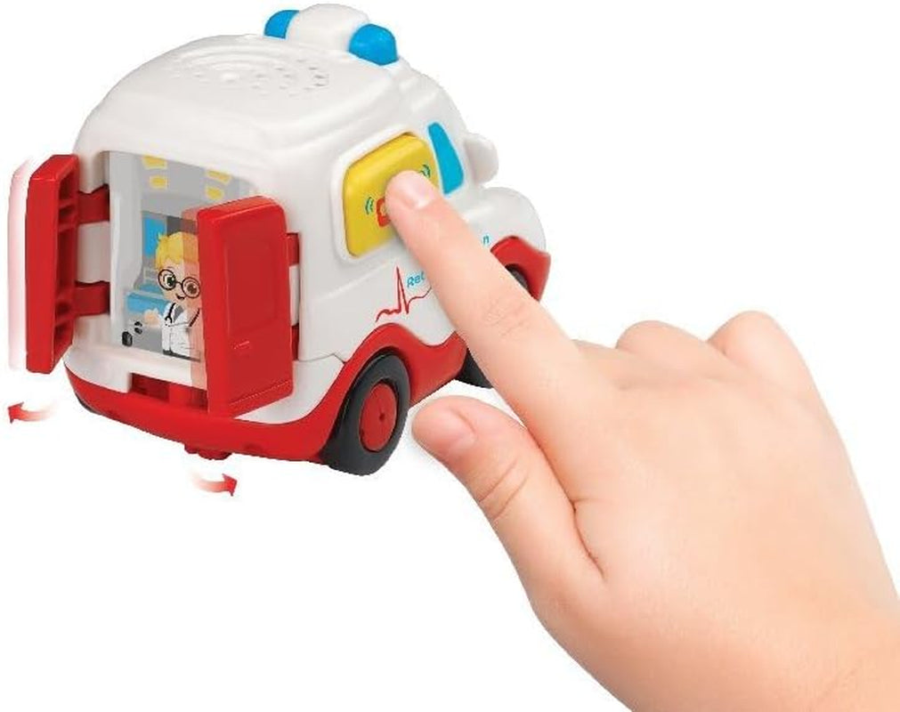 Vtech TUT TUT Baby Flitzer - Ambulance - Autíčko s hudbou, světelným tlačítkem, zajímavými větami a zvuky - Pro děti ve věku 1-5 let, 8,8 x 5,5 x 7 cm Bebe Toys Naty Shop