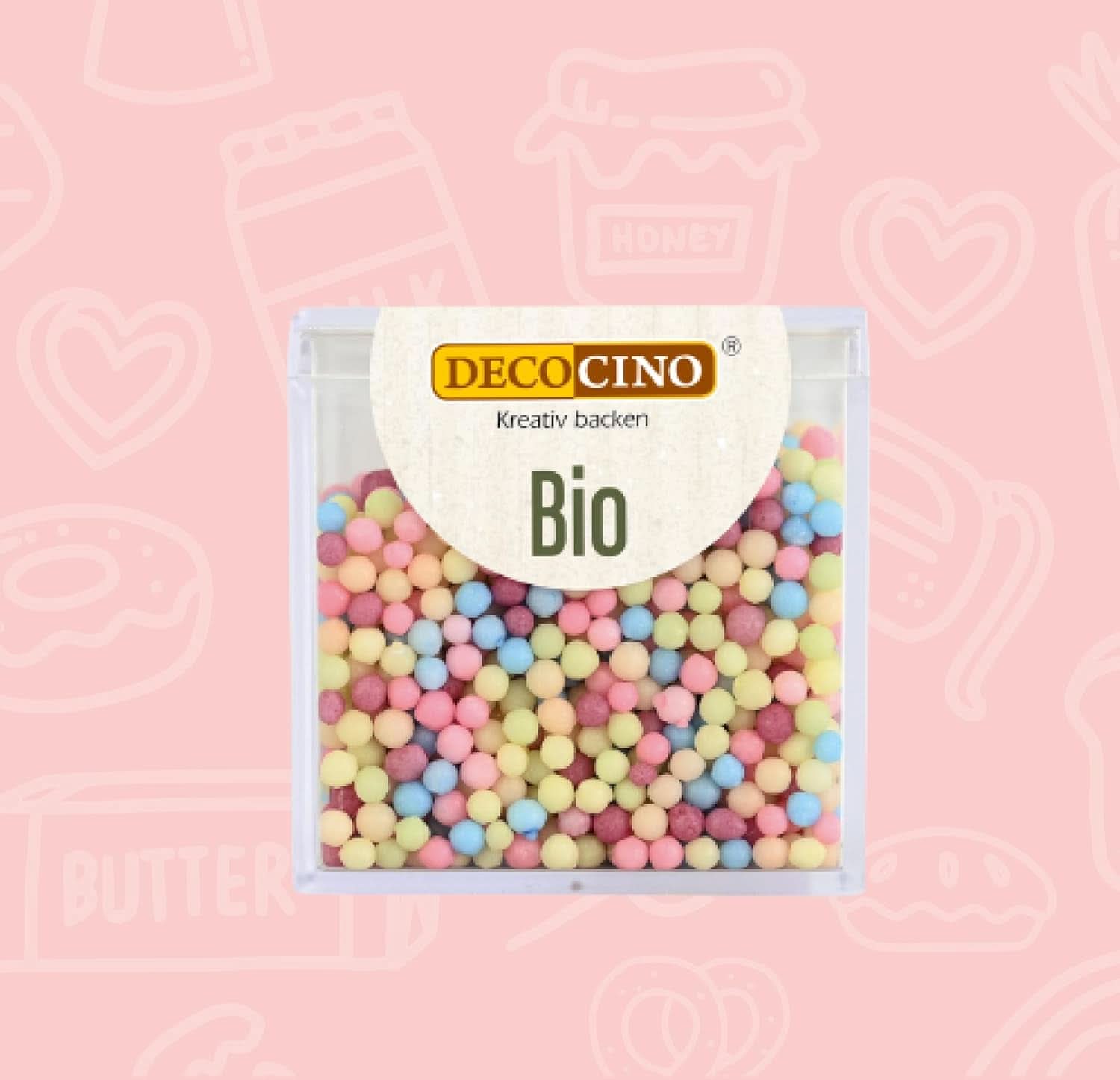 DECOCINO Organic Sprinkle Pearls - 60 gramů - Organické dextrózové posypy Sprinkles Naty Shop