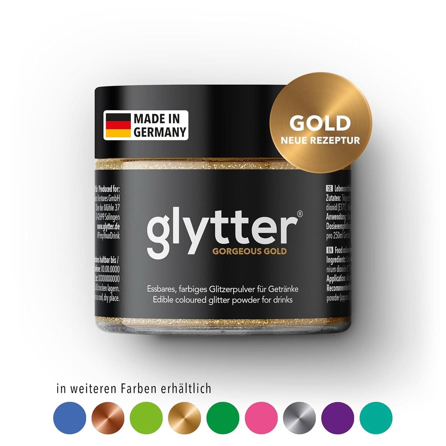 Glytter, Jedlé třpytky na nápoje a tekutiny, 10 gramů Glitter Naty Shop