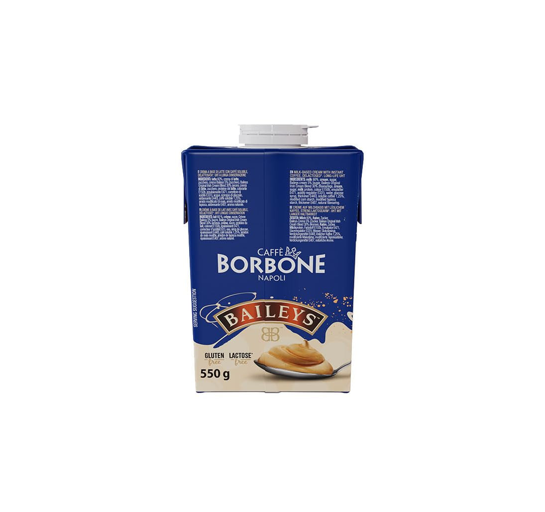Caffè Borbone Baileys Kaffeecreme - Creme auf Milchbasis mit laktosefreiem, löslichem Kaffee, mit Baileys - laktosa- and glutenfrei - 550-Gramm-Kartonpackung