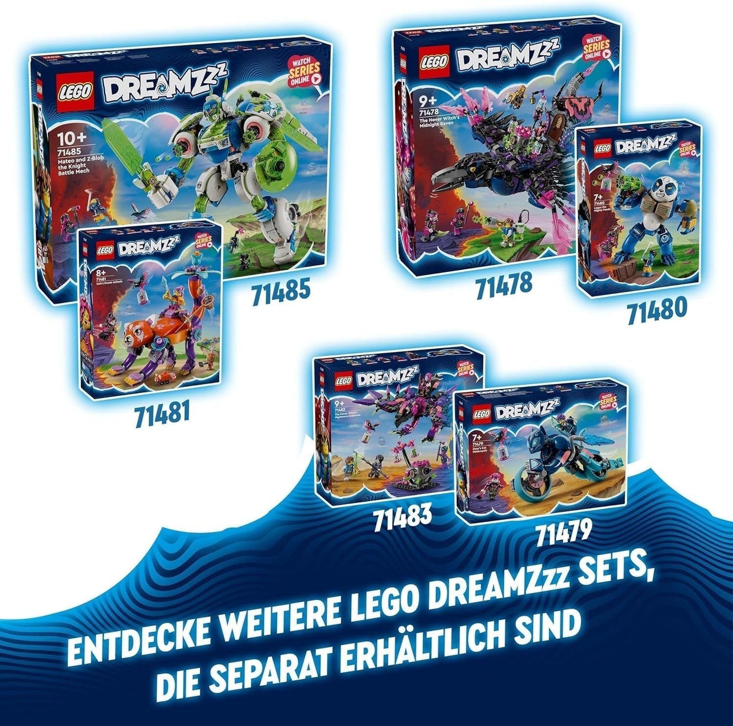 LEGO Dreamzzz Zoey's Cat Motorcycle 2 v 1 dárek pro 7 a více let starý model zvířat Stavebnice Hračka Motocykl Fantasy hrací sada pro chlapce a dívky 71479 Stavebnice Beuche den LEGO-Store