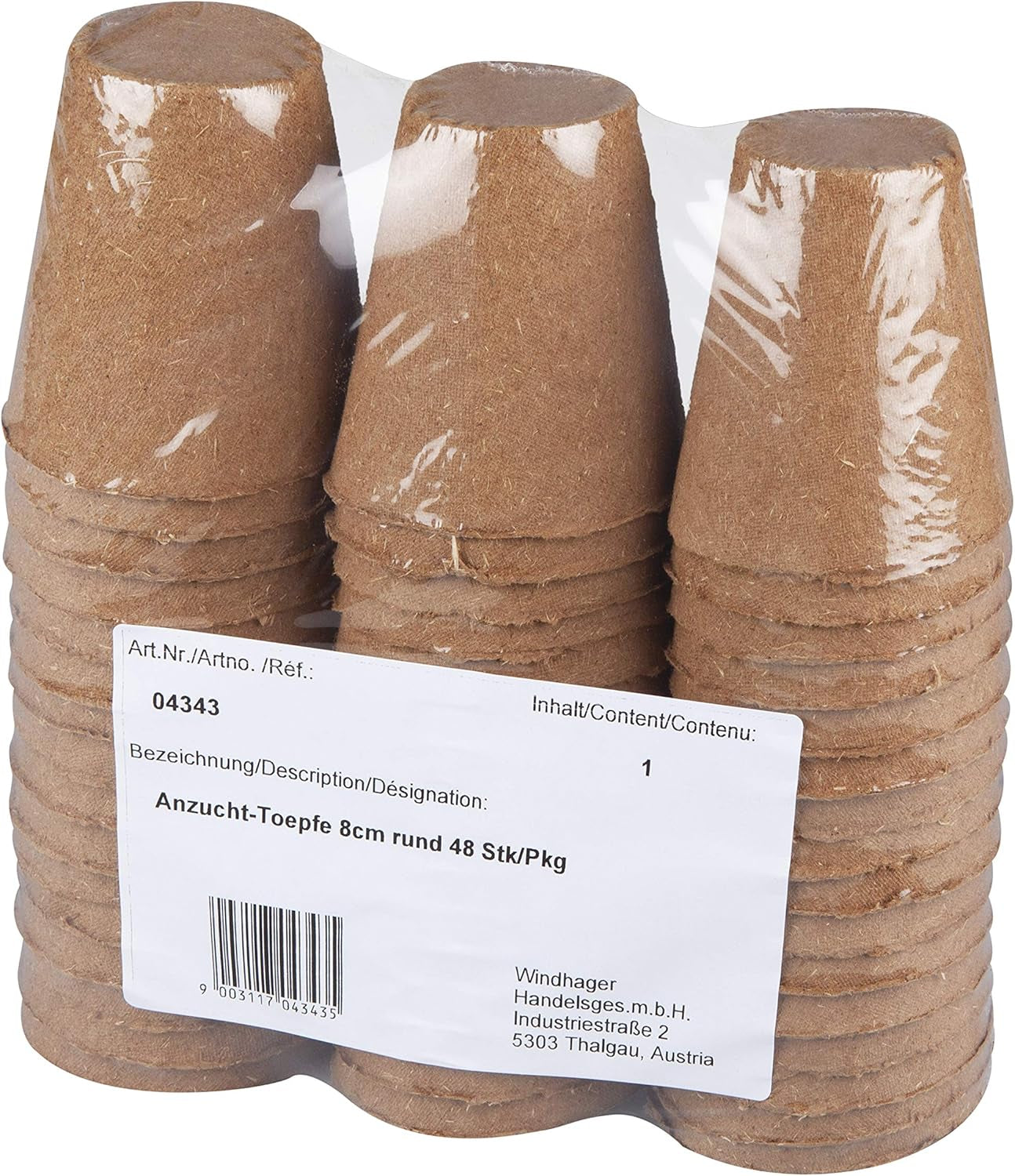 Sadba Windhager, 48 kusů, průměr 8 cm, hnědá, bez rašeliny, 04343