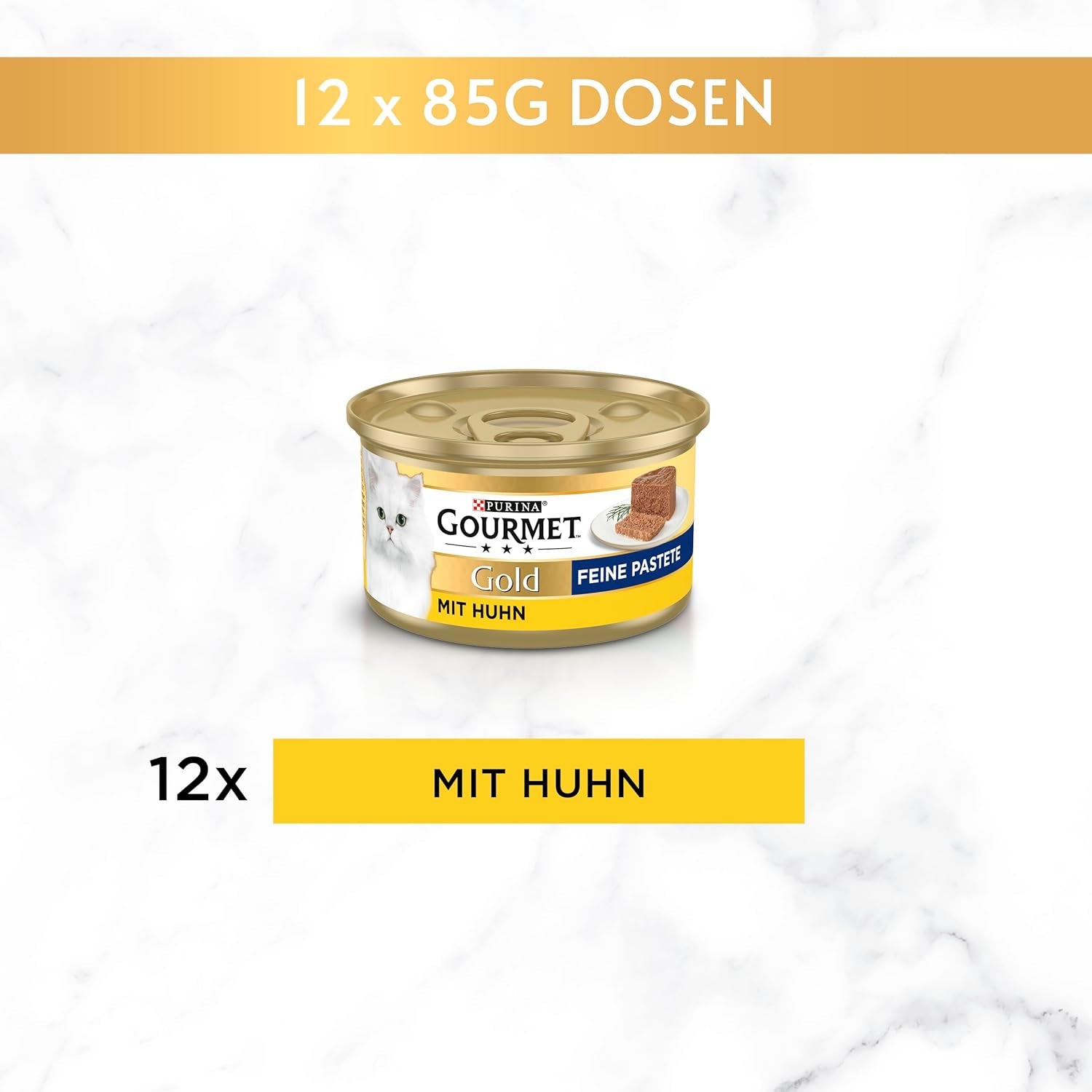Gourmet Gold Fine Paste Katzenfutter nass, mit Huhn, 12er Pack (12 x 85 g)