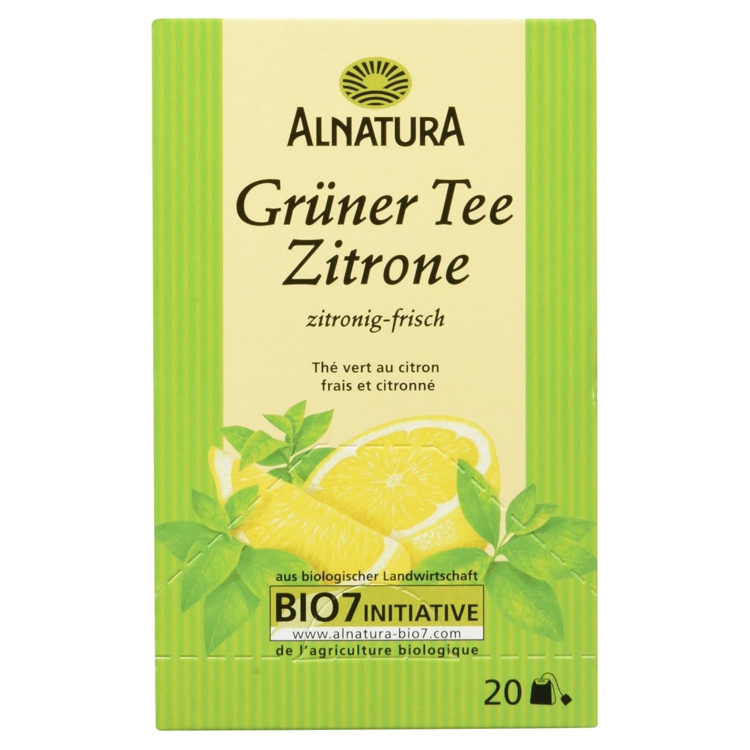 Bio zelený čaj s citronem, 20 sáčků, 40 g