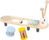 Janod - Hudební skladby Sweet Cocoon - 5 hudebních aktivit pro děti - Raná hudební výchova - Dřevěná hračka FSC - Od 12 měsíců, J04058 Baby Toys Naty Shop
