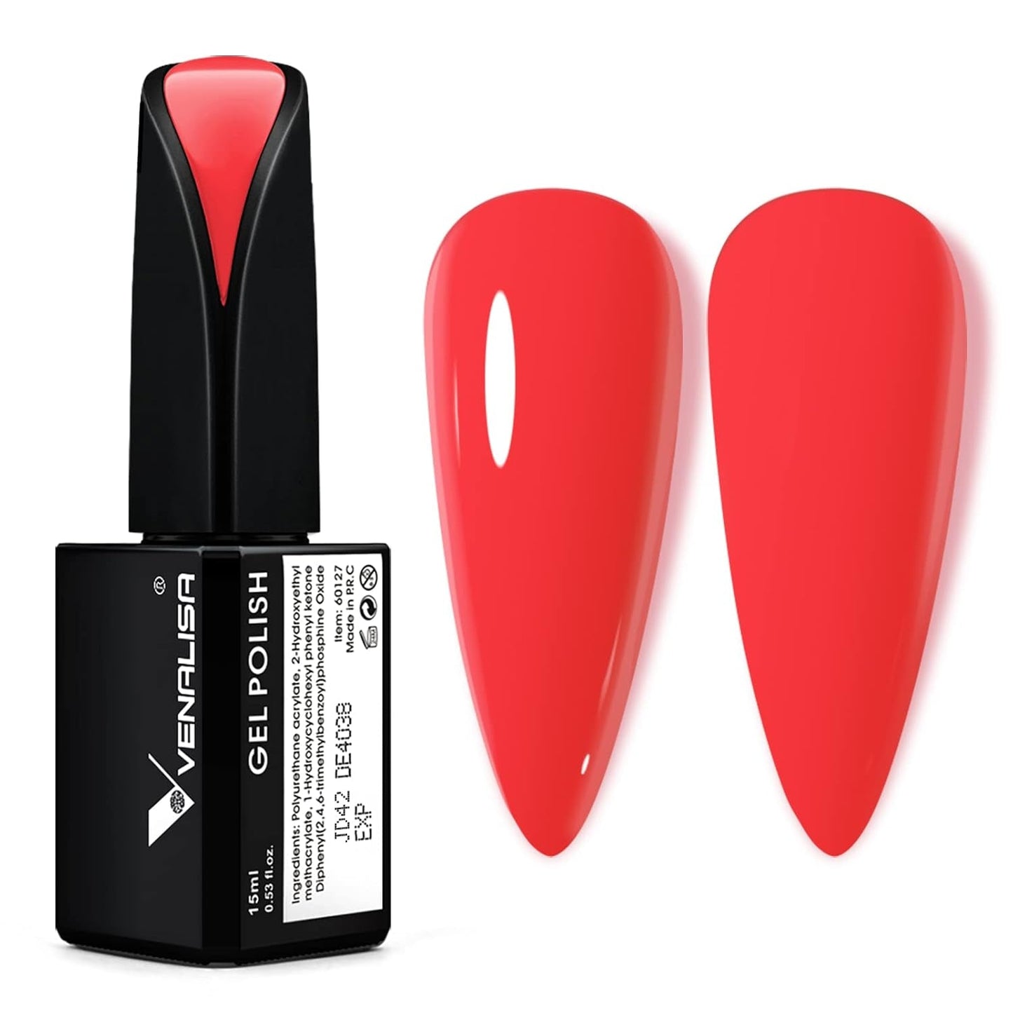 VENALISA Korálově oranžový UV lak na nehty 15 ml gelový lak na nehty pro UV lampu na nehty Průhledný gel lak na nehty Coral Orange Modely pro vlastní design nehtů