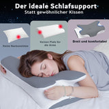Polštář z paměťové pěny Polštář na krk Ortopedický polštář - Ergonomický design Dutý tvar pro postranní, zádové a žaludeční spáče Šedé krční ortopedické polštáře Naty Shop