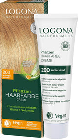 LOGONA Natural Cosmetics Plant Hair Color Cream 240 Nugát Brown, Přírodní barva na hnědé vlasy s hennou, barvicí krém na hnědé tóny, barva na tmavé vlasy, 150ml Barva na vlasy Naty Shop 200 Blonde měděná