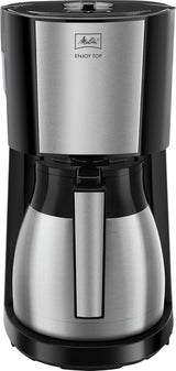 Melitta Enjoy Top Therm - Espresso kávovar s filtrem a termokonvicí z nerezové oceli, pro až 10 šálků kávy, černá/nerezová ocel